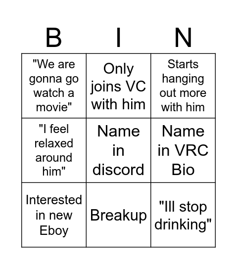 Icy's Eboy Bingo Card