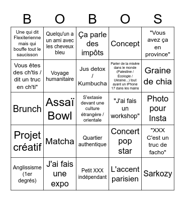 SOIREE DISCO Bingo Card