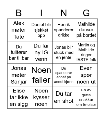 Milf con pikk italiana Bingo Card