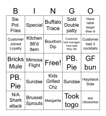 Bricks Bingo Card