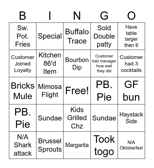 Bricks Bingo Card