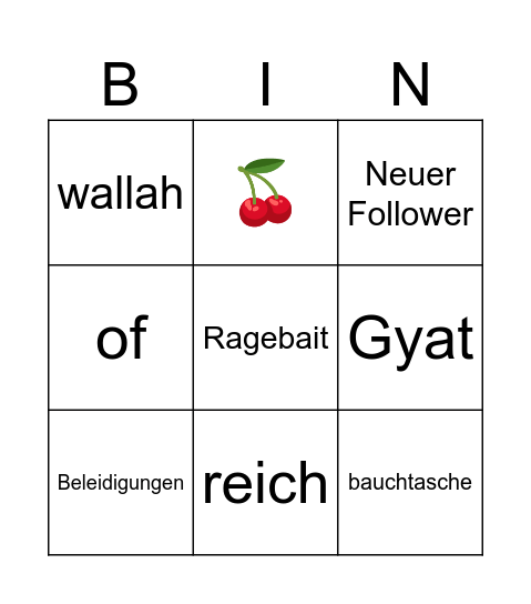 Tinder Bingo Card