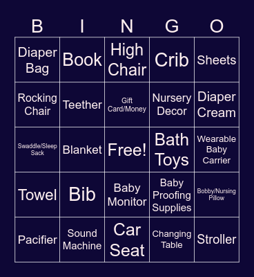 BABY BINGO Card