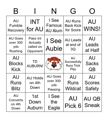 AUBURN BINGO Card