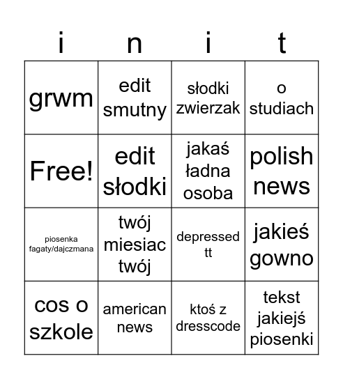 talking bout Bingo Card