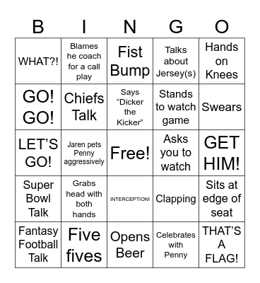 Football Bingo Card
