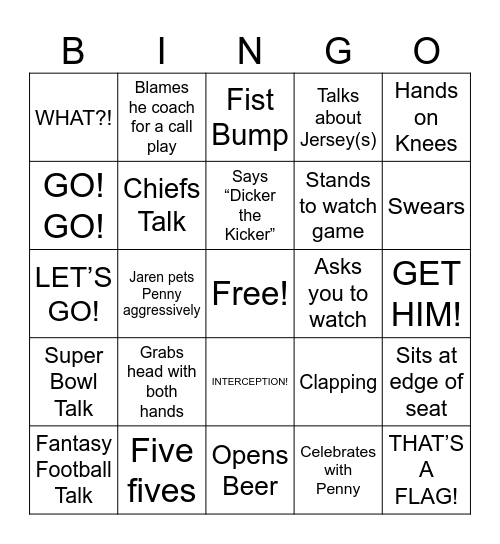 Football Bingo Card