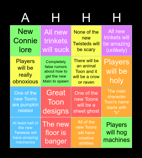 Dandy's World Halloween Update Bingo Card