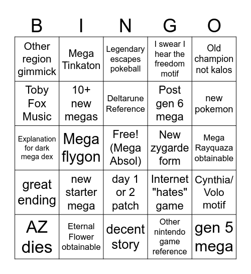 PLZA Bingo Card Bingo Card