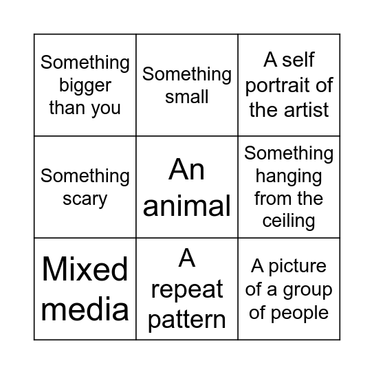 GALLERY BINGO Card
