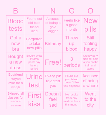 September Bingo Card