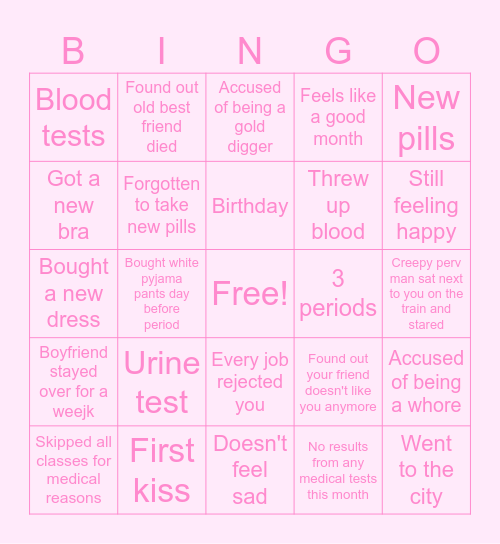 September Bingo Card