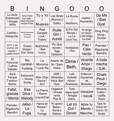 BINGO MUSICAL Bingo Card