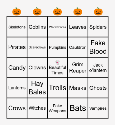 Halloween Bingo! Bingo Card