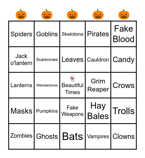 Halloween Bingo! Bingo Card