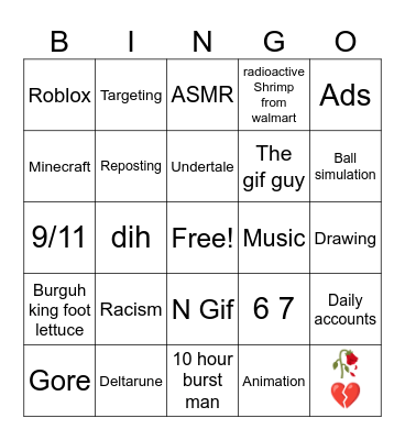 Radioactive rubber bananas from walmart Bingo Card