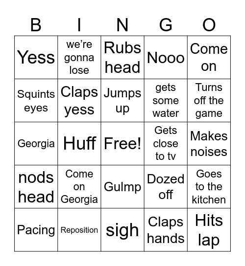 Papa game Bingo Card