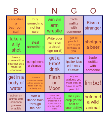 Selebrating Sara Bingo Card