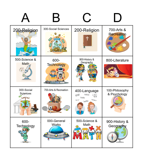 Dewey Decimal Classification Bingo Card