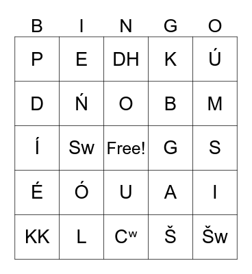 Untiter Alphabet Bingo Card