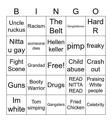 Boondocks clips Bingo Card
