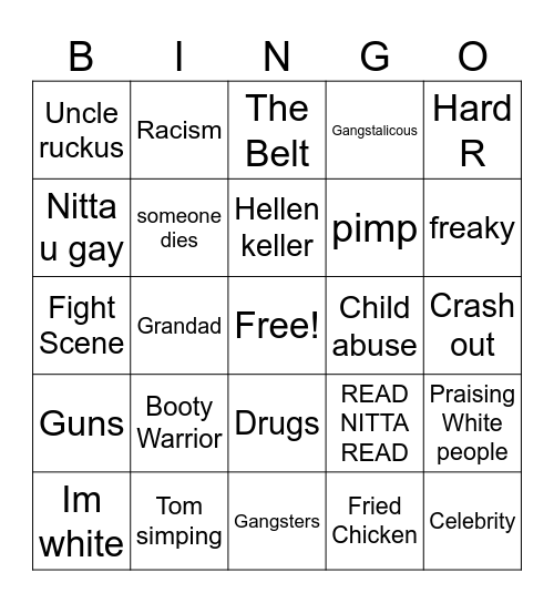 Boondocks clips Bingo Card
