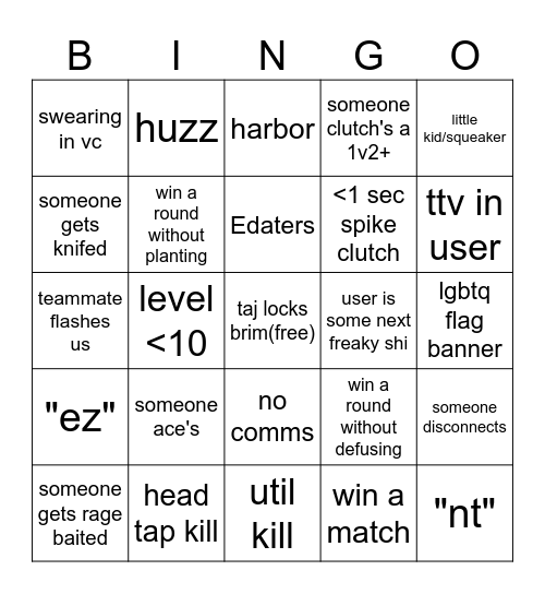 L RIP VAL WANN BE BINGO Card