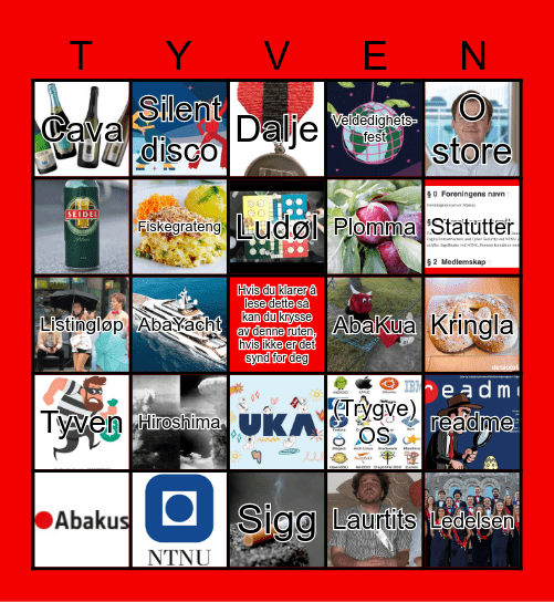 backup spiller bingo på veldedighetsfest! Bingo Card