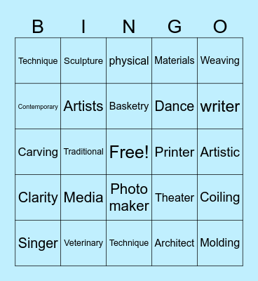 CPAR Bingo Card
