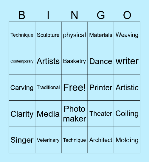 CPAR Bingo Card