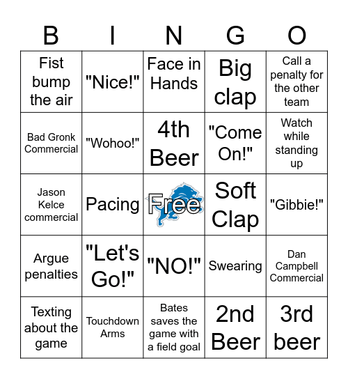 Football BINGO Card