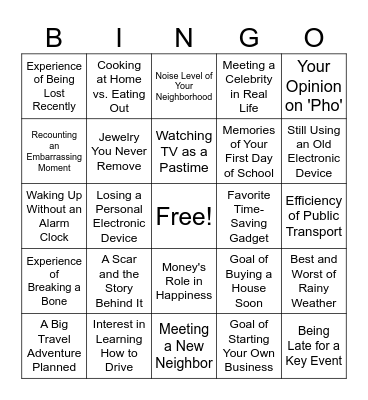 IELTS Aut25 Bingo Card