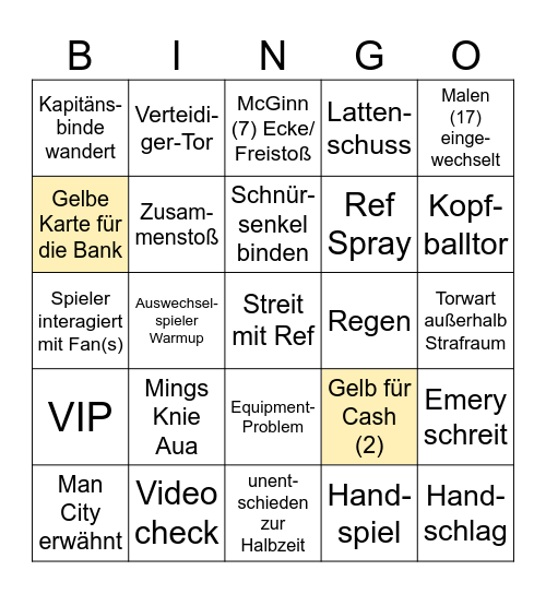 AVL Bingo Card