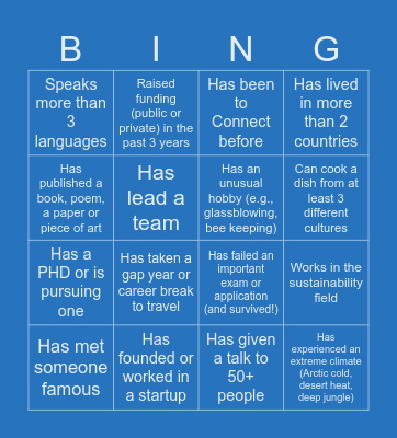 EIT CONNECT 25 BINGO Card