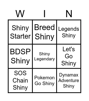 Pokemon Bingo Card