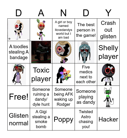 Bingo for dandy’s world Bingo Card