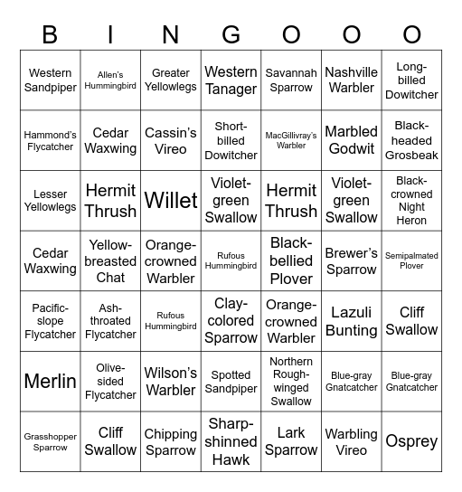 Ventura County Spring Bingo Card