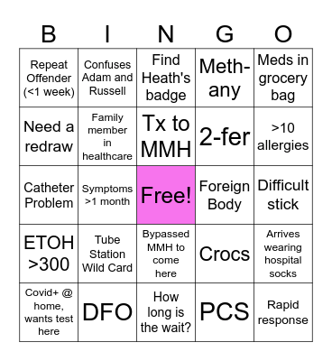 Sunday Funday Bingo Card