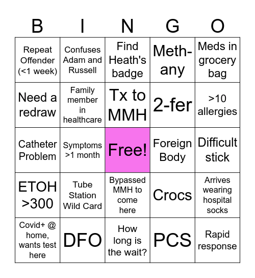Sunday Funday Bingo Card