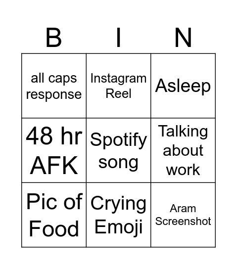 VERI BINGO Card