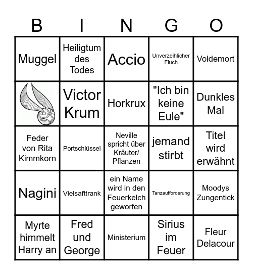 Harry Potter und der Feuerkelch Bingo Card