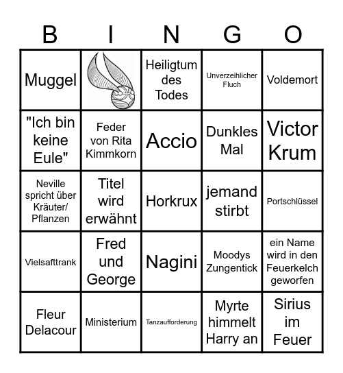 Harry Potter und der Feuerkelch Bingo Card