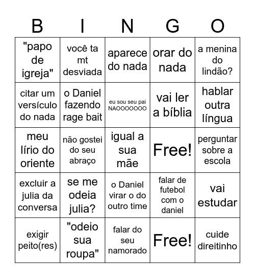 o bingo do DARLANNN Bingo Card