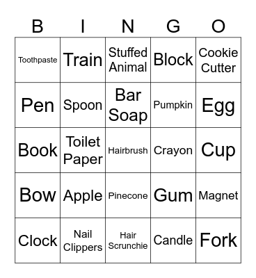 Around The House Bingo Card