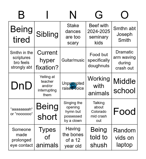 Crash Outs <3 Bingo Card