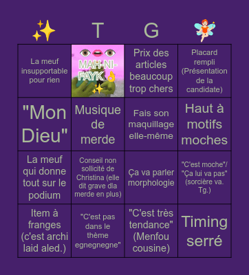 Les reines du shopping Bingo Card