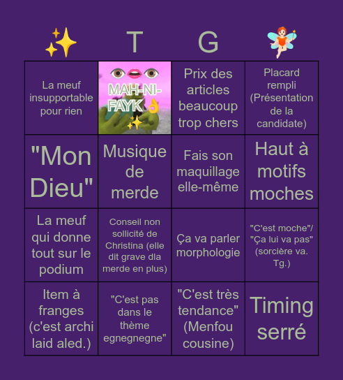 Les reines du shopping Bingo Card