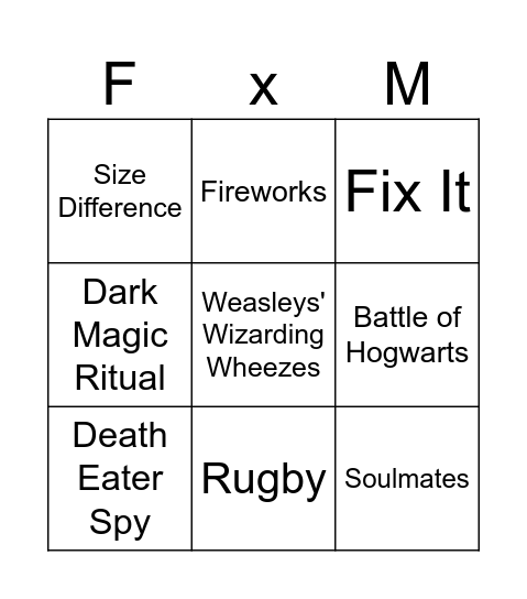 Frillie Bingo Card