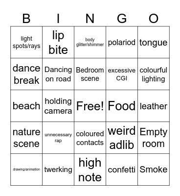 Kpop MVs Bingo Card