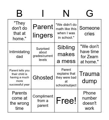 Conferences Bingo Card